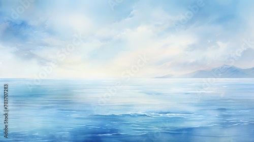 World Water Day Concept Nature-Inspired Illustration in Soft Pastels, Professional Presentation Background with Earthy Tones Sea, and Sky, Space for Adding Text © khwanrudi