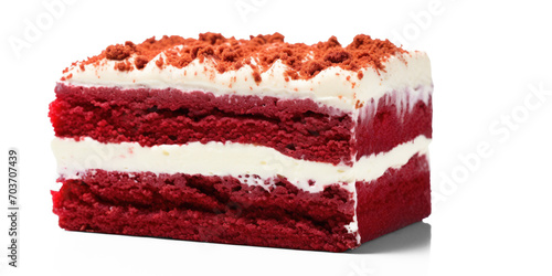 Red velvet cake isolate on transparency background png 