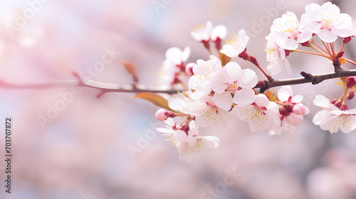 Spring flowers of apricot tree  generative ai