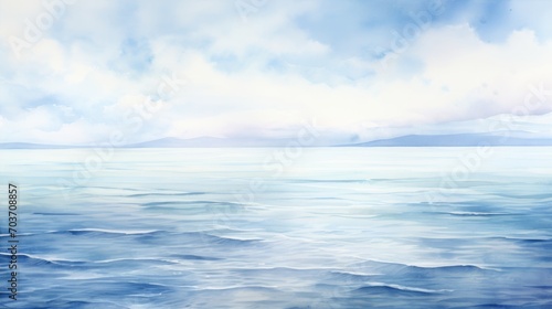 World Water Day Concept Nature-Inspired Illustration in Soft Pastels, Professional Presentation Background with Earthy Tones Sea, and Sky, Space for Adding Text © khwanrudi