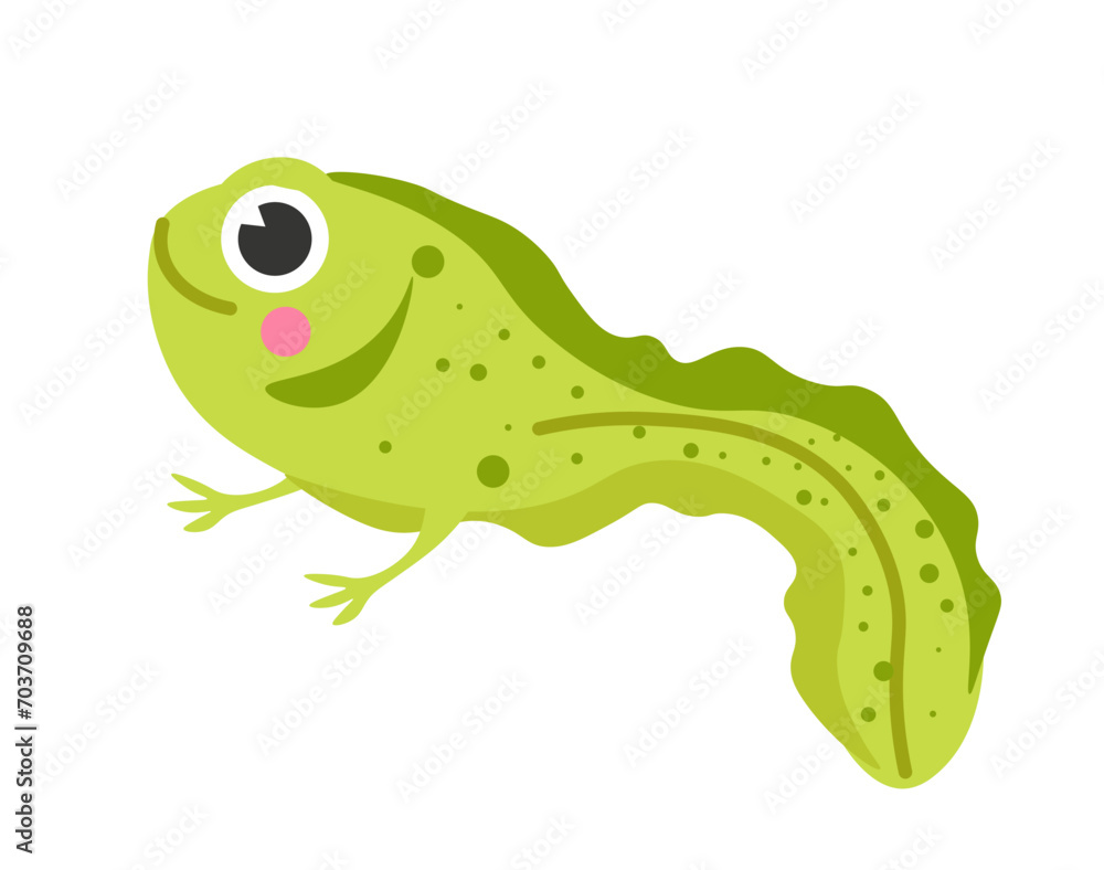 Obraz premium Tadpole or baby frog, larval character with legs