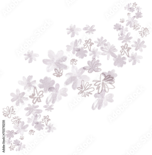 Pastel colors floral background. PNG transparent digitally hand painted illustration