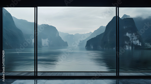 three gorges, view from the wooden window  © Yi_Studio