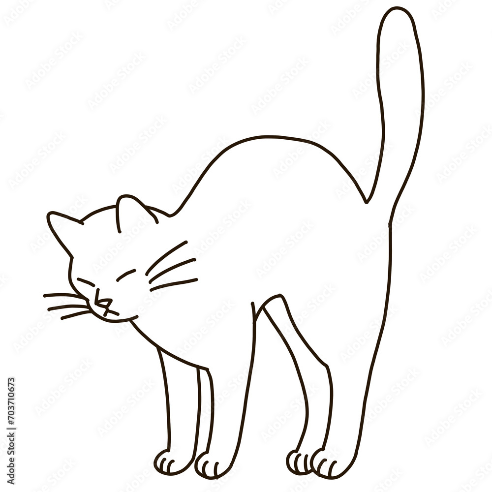 伸びをする猫のイラスト 伸びをする猫のイラスト