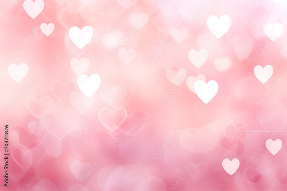 Valentine's Day pink background with blurred hearts Valentine's Day pink background with blurred hearts