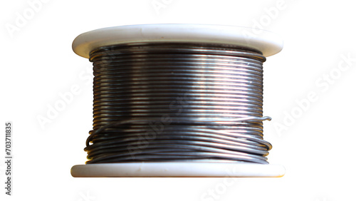 Solder wire spool isolated on transparent background