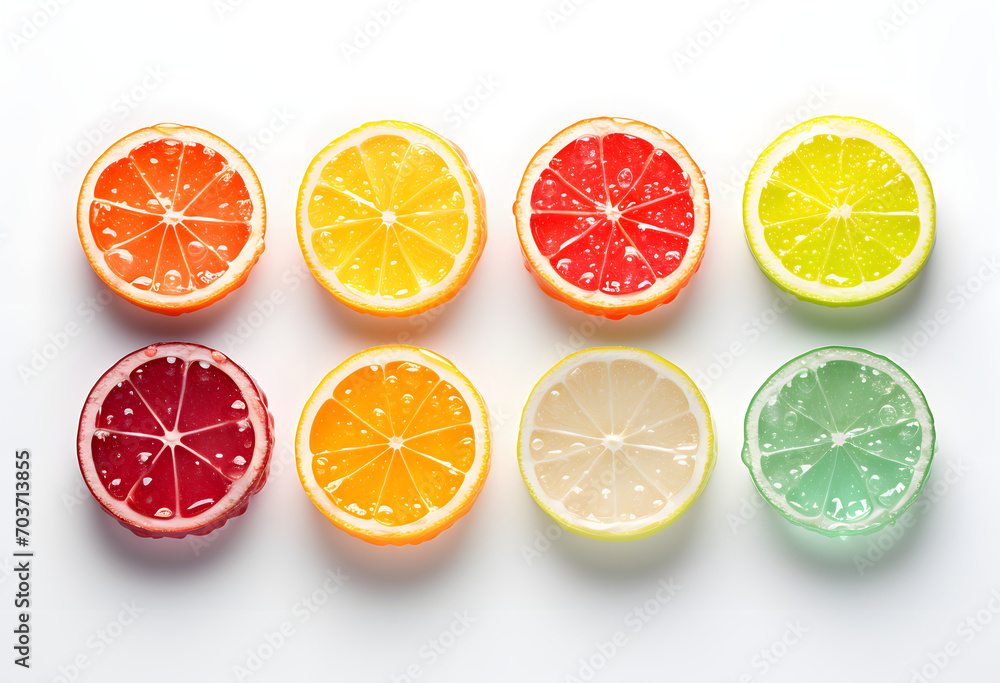 Fototapeta premium colorful fresh sliced fruit isolated on a white background 