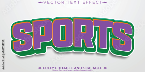 Sport text effect, editable athletic and active customizable font style.