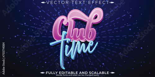 Disco text effect, editable dance and music customizable font style