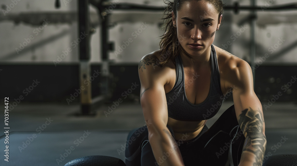 Determined Athlete Resting Post-Workout Determined Athlete Resting Post-Workout
