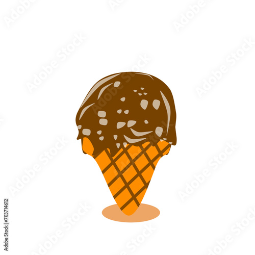 melted chocolate flavored ice cream sprinkled with various flavors