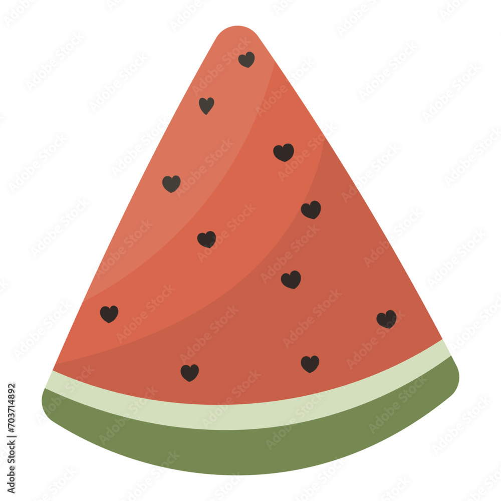 Love watermelon vector fruit illustration Love watermelon vector fruit illustration
