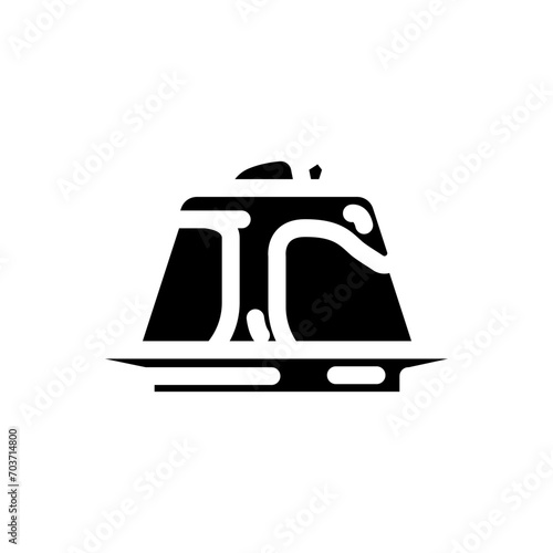panna cotta italian cuisine glyph icon vector. panna cotta italian cuisine sign. isolated symbol illustration