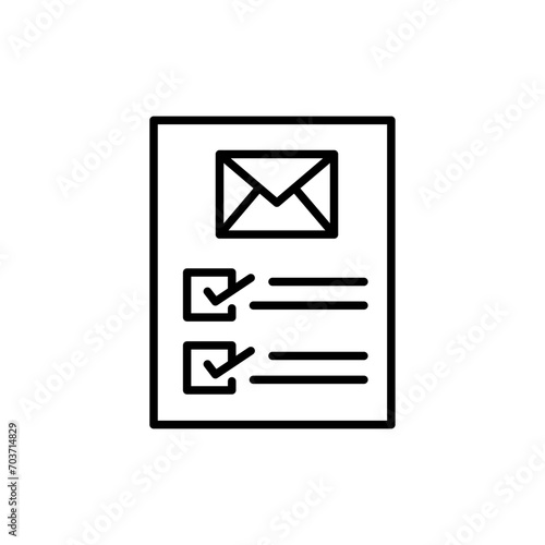 Mail checklist outline icons, minimalist vector illustration ,simple transparent graphic element .Isolated on white background