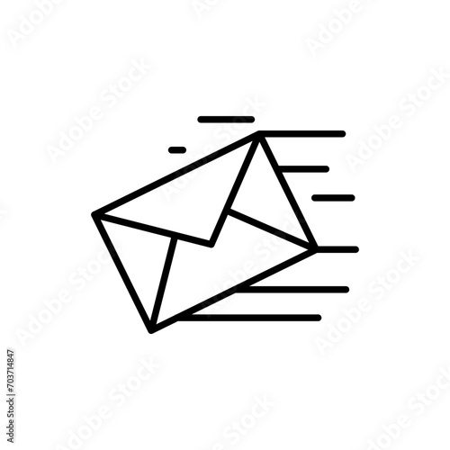 Fast mail outline icons, minimalist vector illustration ,simple transparent graphic element .Isolated on white background