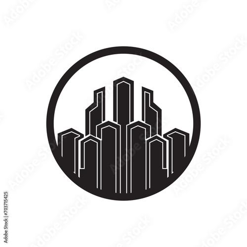 Modern City Skyline. city       silhouette. vector illustration in flat design