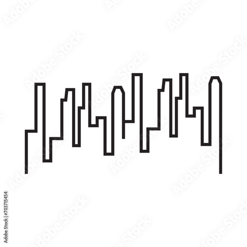 Modern City Skyline. city       silhouette. vector illustration in flat design