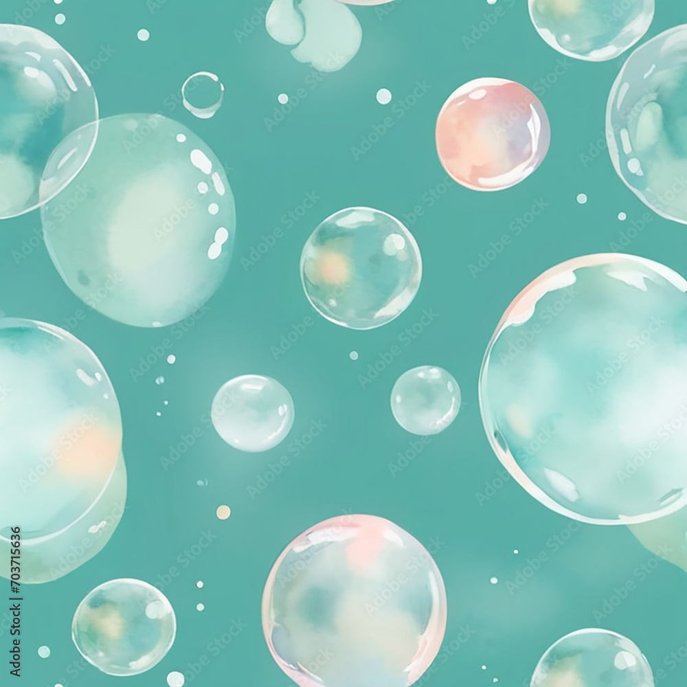 water color bubbles on mint 2