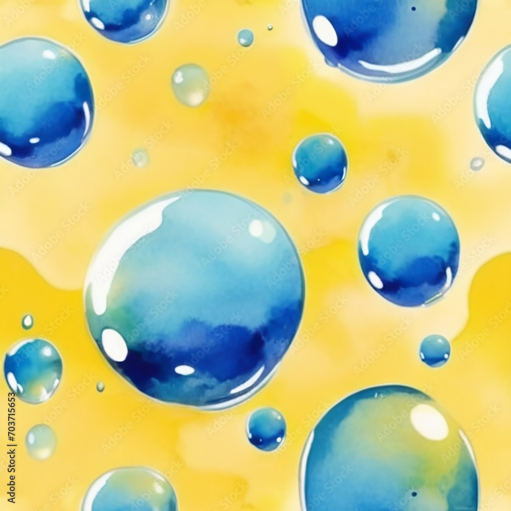 water color bubbles on yellow 1 water color bubbles on yellow 1