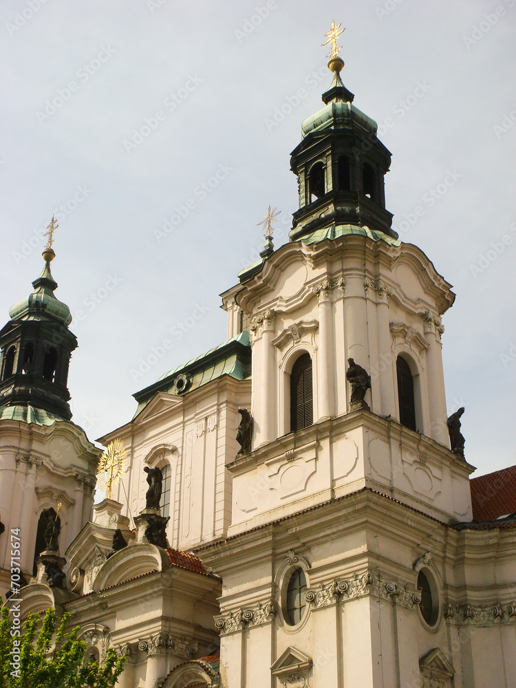 Obraz premium View of the church on a day. Close-up. Prague. Czech republic.