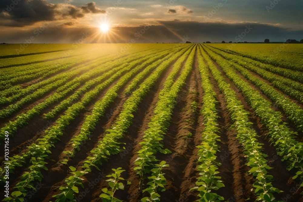 field of wheat in spring