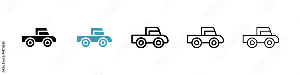 Haul vector icon set. Heavy vehicle vector symbol for UI design.