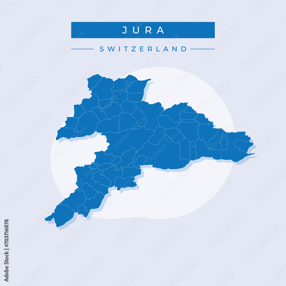 Vector illustration vector of Jura map Switzerland