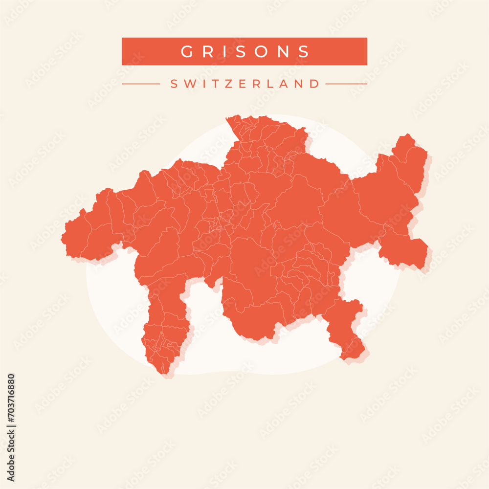 Vector illustration vector of Grisons map Switzerland