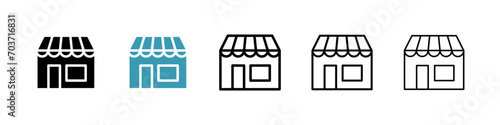 Marketplace vector icon set. Retail outlet vector symbol for UI design. photo