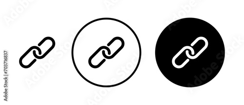Link vector icon set. Connection chain vector symbol for UI design.