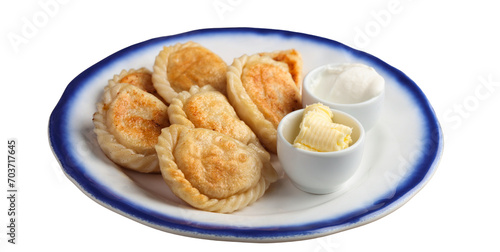 Païdakia, Polish food, placed in a plate on a white background