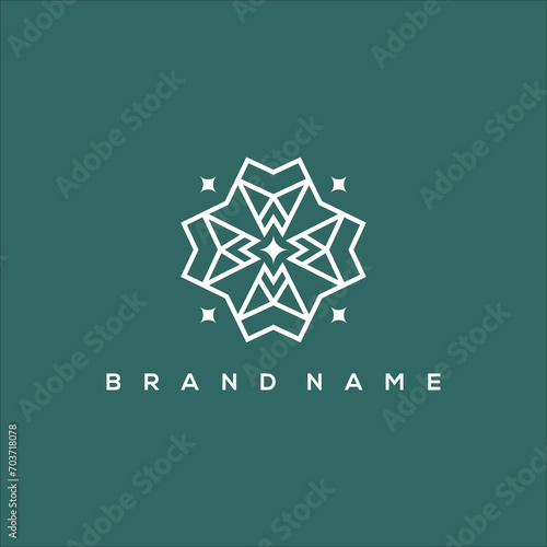 dental line art logo vector ornament