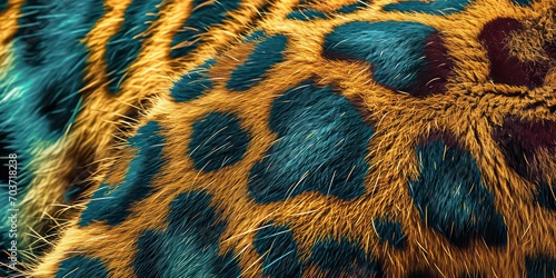 Closeup leopard skin with in trendy holographic Featuring a Texture Geometric Design.
