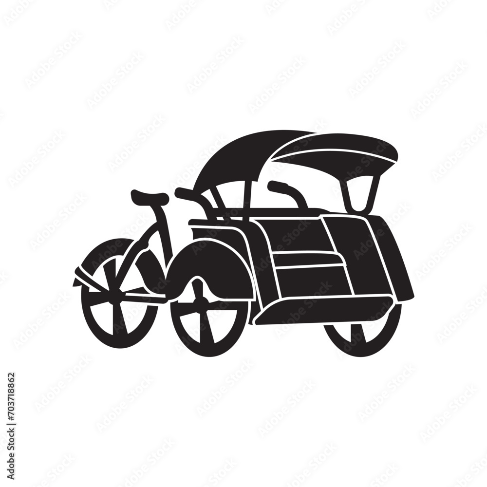 Rickshaw symbol logo icon, vector illustration template design Rickshaw symbol logo icon, vector illustration template design