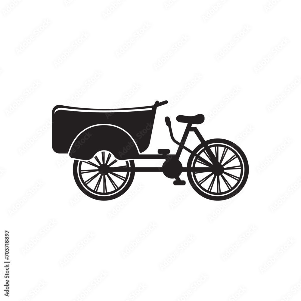 Rickshaw symbol logo icon, vector illustration template design