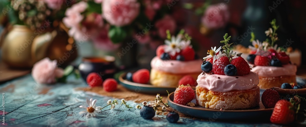 Concept Romantic Tea French Shu Cake, HD, Background Wallpaper, Desktop Wallpaper