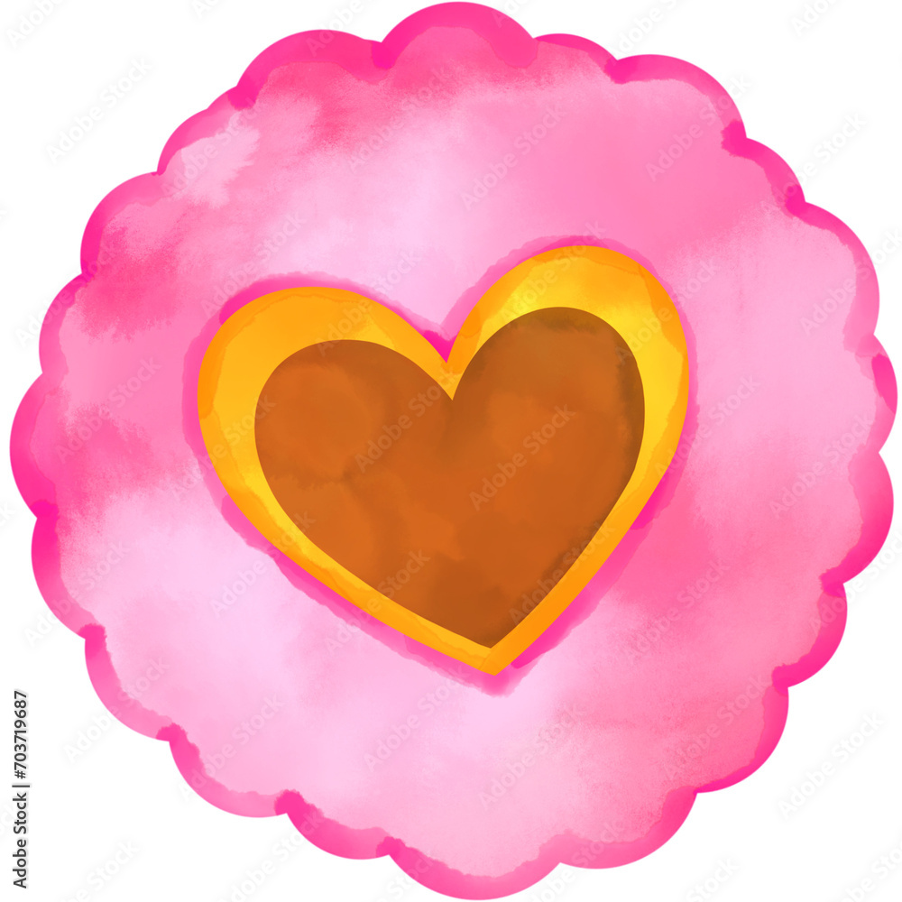 heart shaped cookies, watercolor, clipart heart shaped cookies, watercolor, clipart