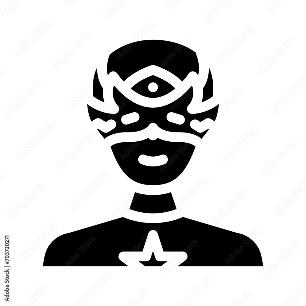 hero mask face glyph icon vector. hero mask face sign. isolated symbol illustration