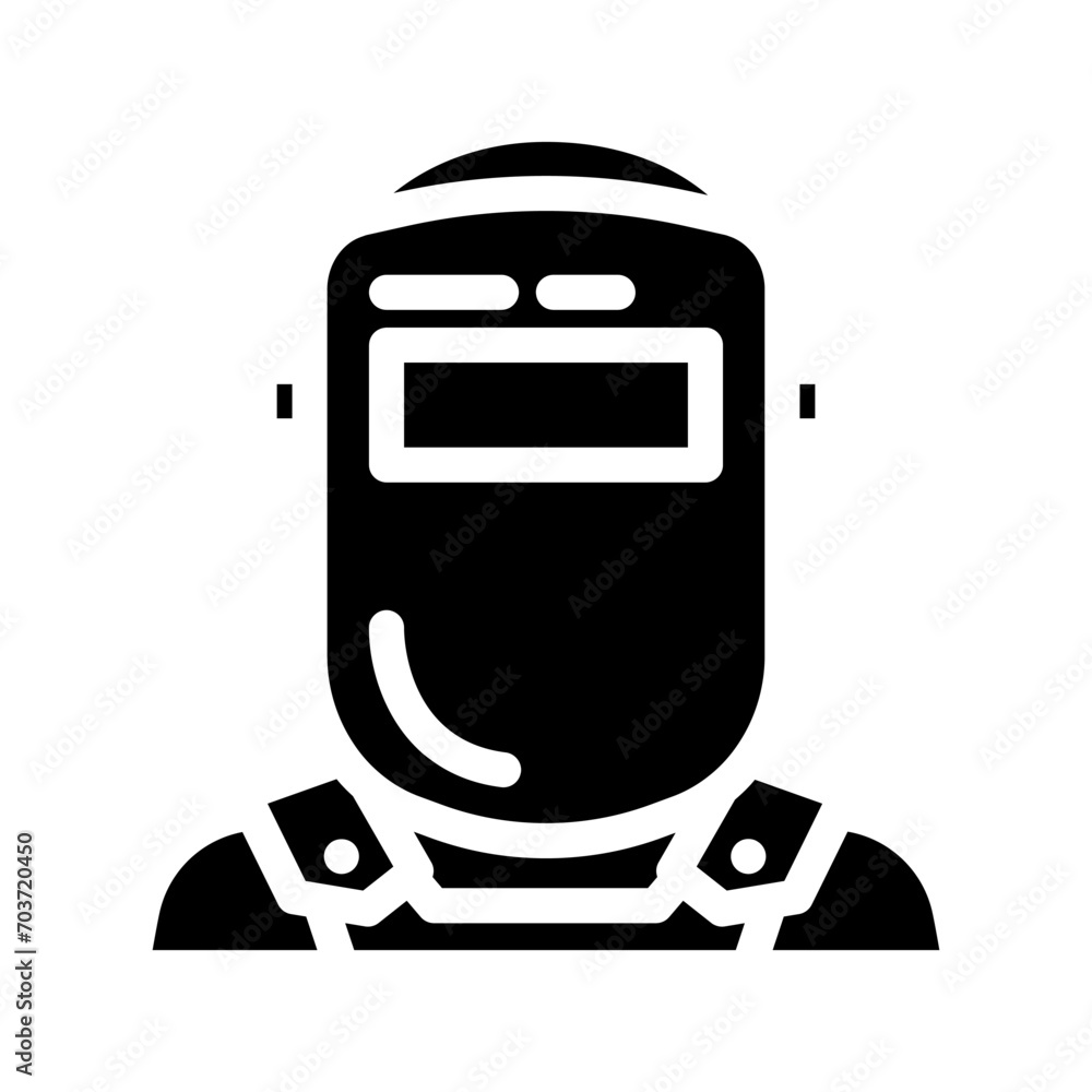 welding mask face glyph icon vector. welding mask face sign. isolated symbol illustration welding mask face glyph icon vector. welding mask face sign. isolated symbol illustration