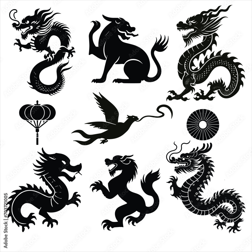 chinese new year silhouette, chinese new year silhouette set , chinese new year celebration , chinese new year event elements chinese new year silhouette, chinese new year silhouette set , chinese new year celebration , chinese new year event elements