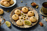 Desserts Eid al-Fitr, Eid al Adha Kahk (Eid Cookies) Arabic filled Pistachio or nut, Ramadan

