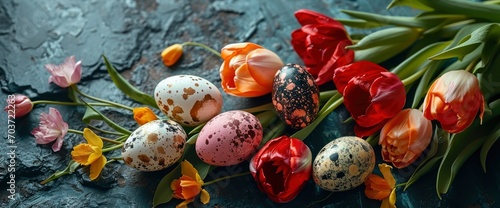 Easter Pink Eggs Tulips Lie, HD, Background Wallpaper, Desktop Wallpaper