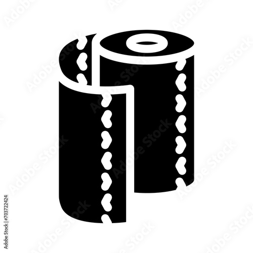 white roll paper towel glyph icon vector. white roll paper towel sign. isolated symbol illustration