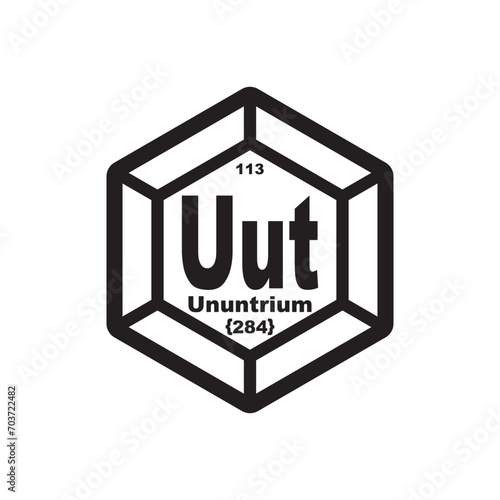 Ununtrium chemistry icon,chemical element in the periodic table