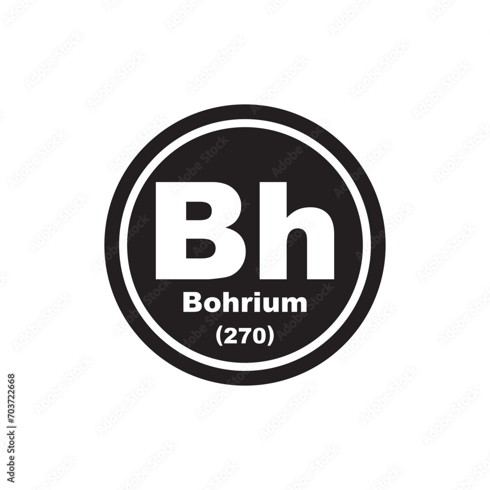 Bohrium chemistry icon,chemical element in the periodic table Bohrium chemistry icon,chemical element in the periodic table