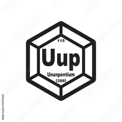 Ununpentium chemistry icon,chemical element in the periodic table