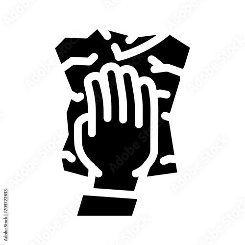 cleaning with paper towel glyph icon vector. cleaning with paper towel sign. isolated symbol illustration