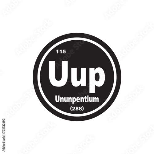 Ununpentium chemistry icon,chemical element in the periodic table