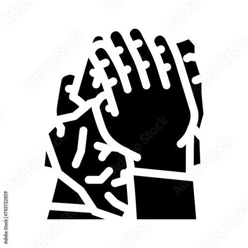 hand wiping with paper towel glyph icon vector. hand wiping with paper towel sign. isolated symbol illustration