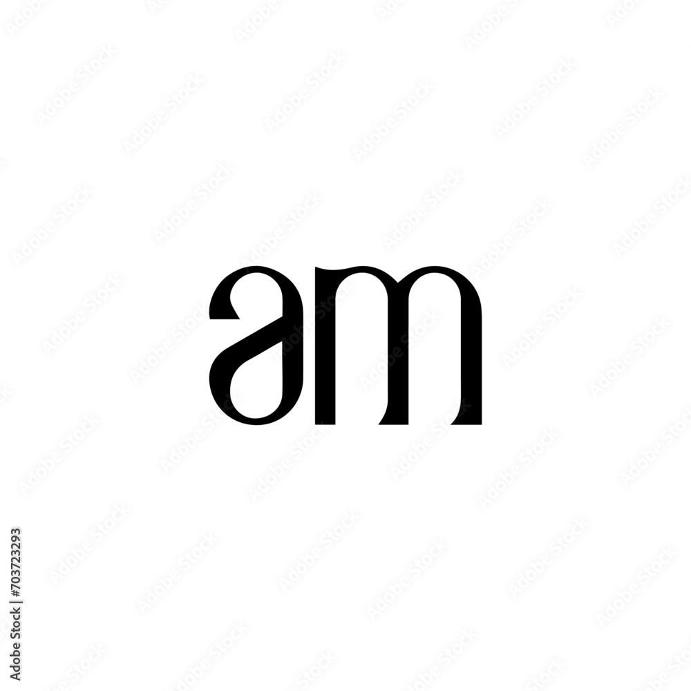 AM logo. AM set , A M design. White AM letter. AM, A M letter logo design. Initial letter AM letter logo set, linked circle uppercase monogram logo. A M letter logo vector design.	
